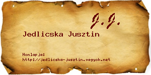 Jedlicska Jusztin névjegykártya